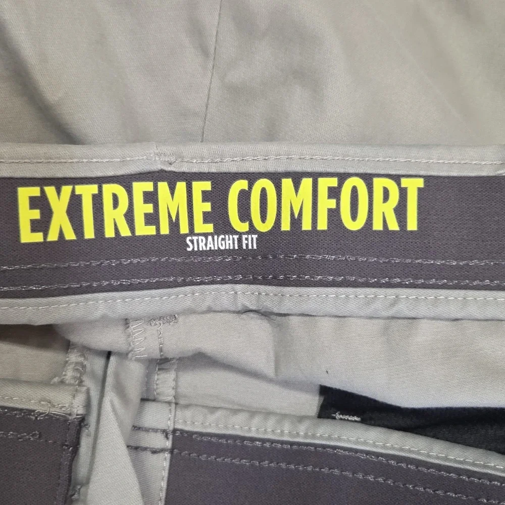 Lee Extreme Comfort Straight Fit Pants Men's 40x30 Iron Gray Flex Waist NWT